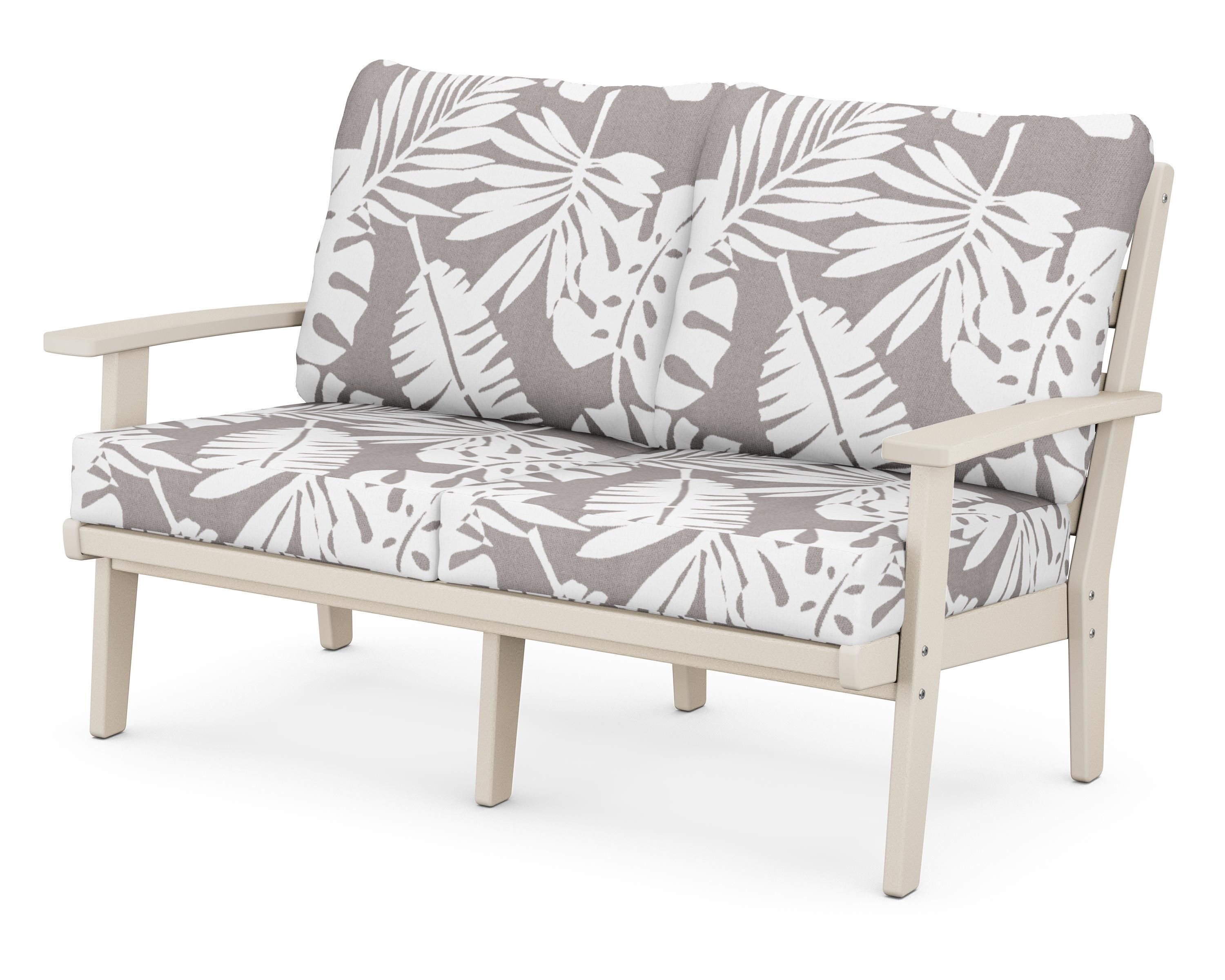 POLYWOOD® Grant Park Deep Seating Loveseat in Sand / Leaf Grey Mist