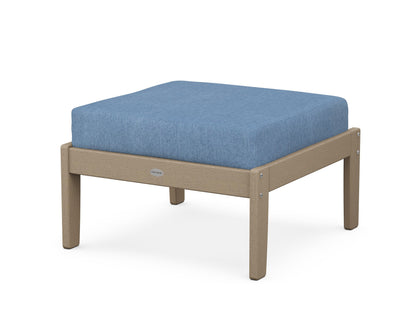 POLYWOOD® Braxton Deep Seating Ottoman in Vintage Sahara / Sky Blue