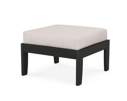 Unbranded Modular Ottoman - Classic in Black / Dune Burlap