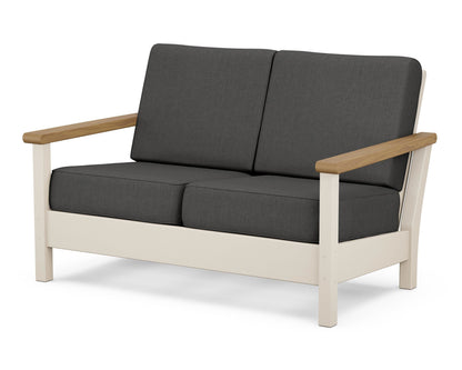 POLYWOOD® Harbour Deep Seating Loveseat in Sand / Natural / Spectrum Carbon