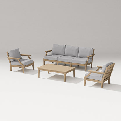 PW Designer Series Estate 4-Piece Lounge Sofa Set in Vintage Sahara / Granite