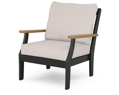 POLYWOOD® Braxton Deep Seating Chair in Black / Natural / Dune Burlap