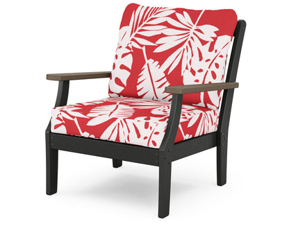 POLYWOOD® Braxton Deep Seating Chair in Black / Kona / Leaf Crimson