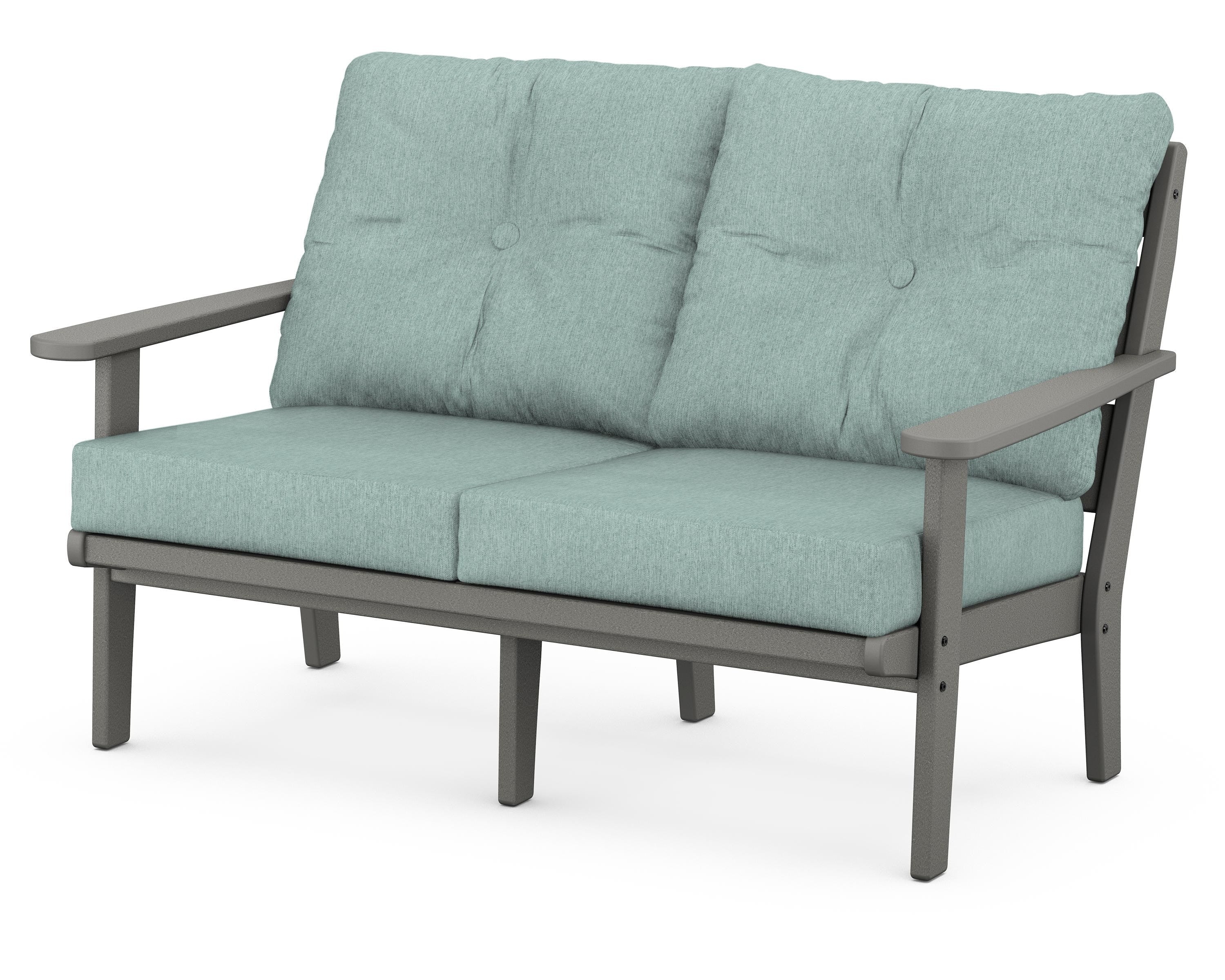 POLYWOOD® Lakeside Deep Seating Loveseat in Slate Grey / Glacier Spa