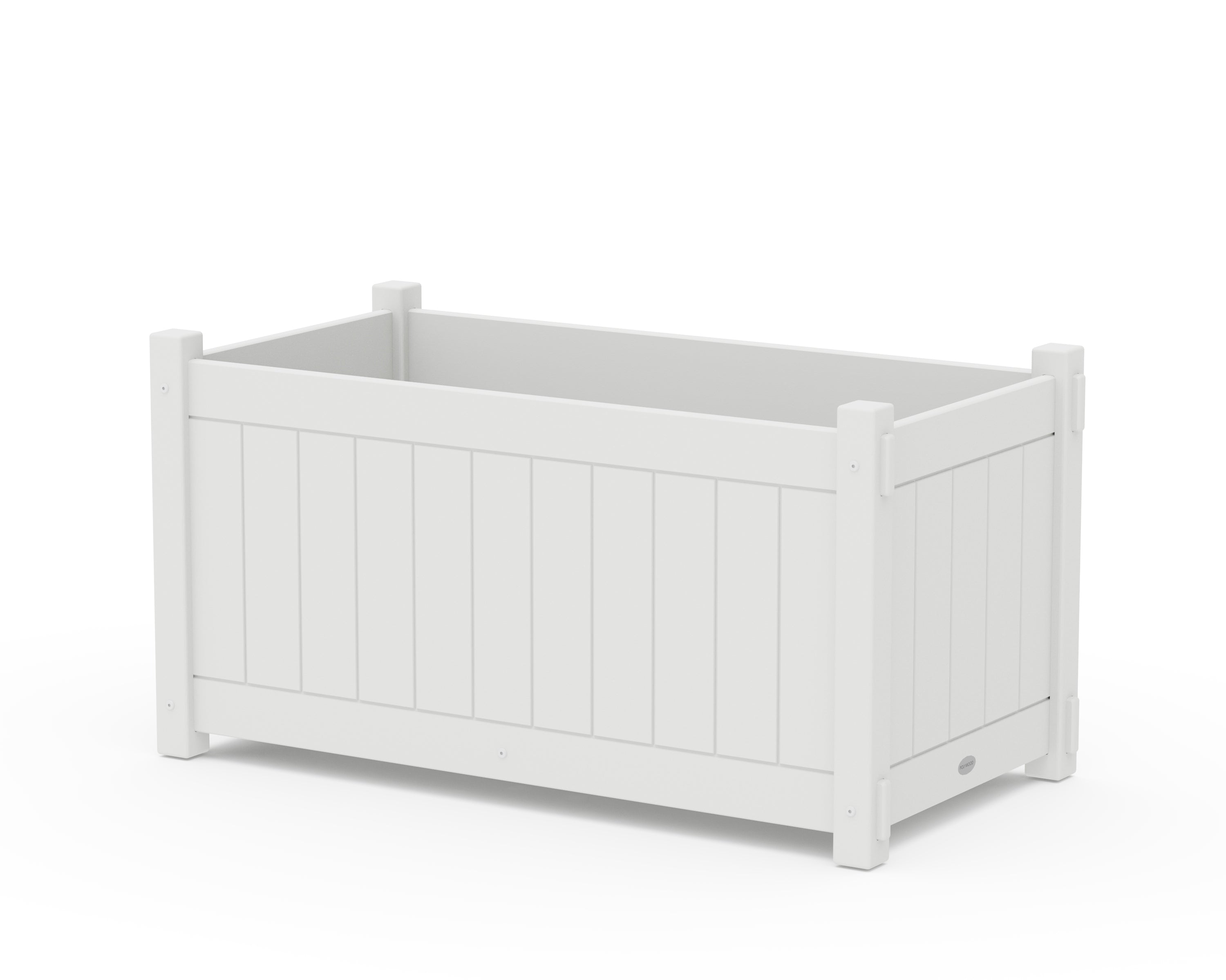 POLYWOOD® Vineyard Large Rectangle Double Planter Box in White