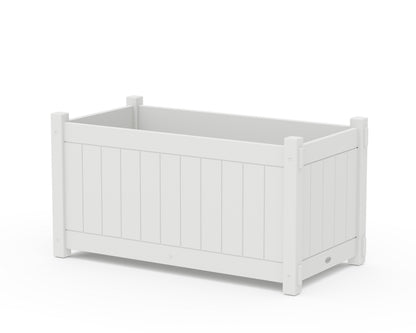POLYWOOD® Vineyard Large Rectangle Double Planter Box in White