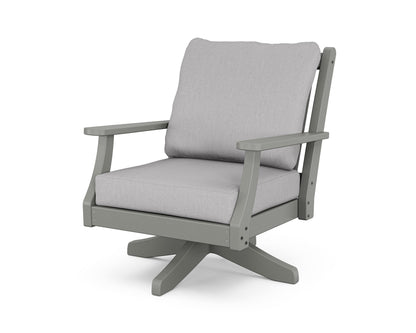 Country Living Wovendale Deep Seating Swivel Chair in Slate Grey / Granite
