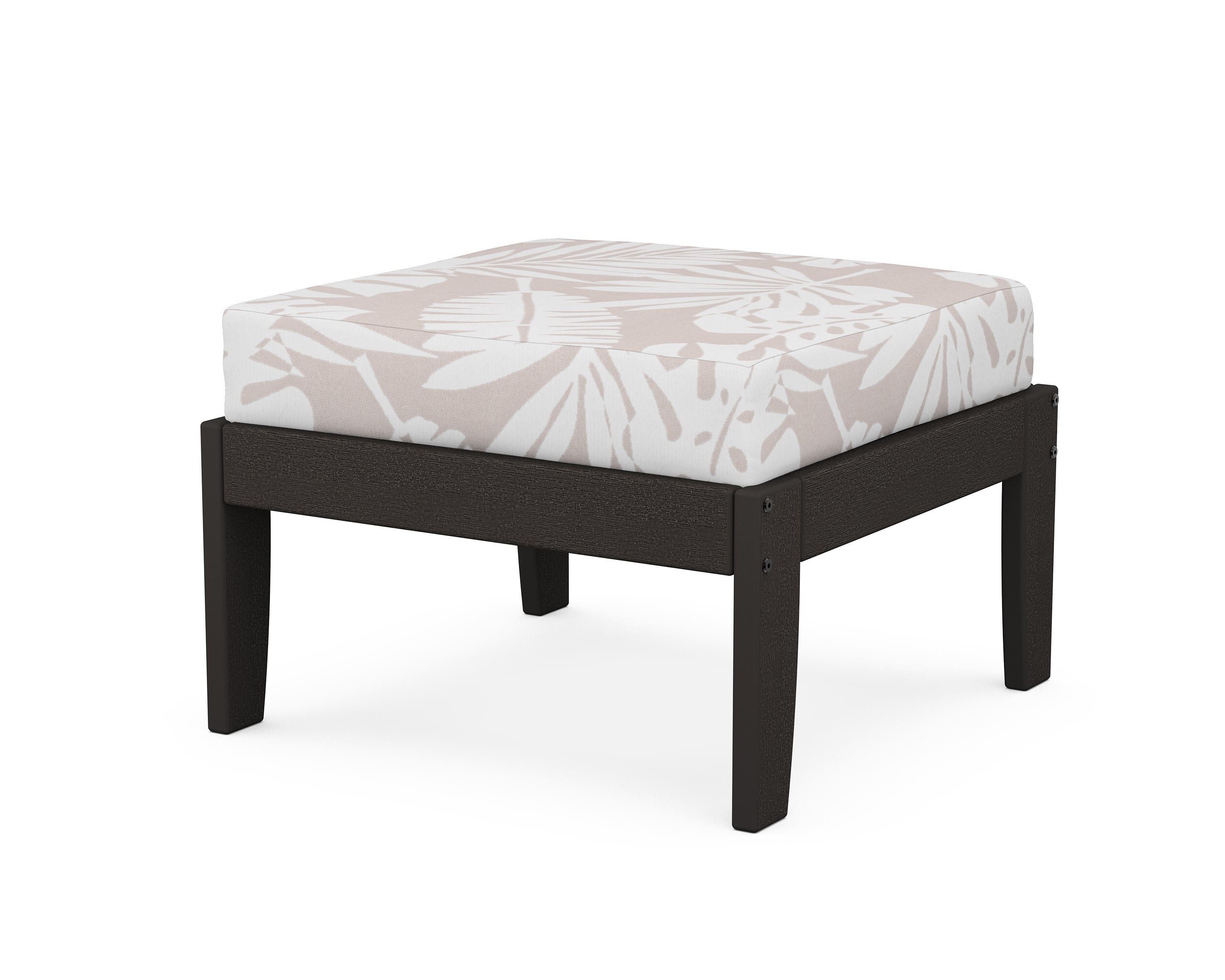 Unbranded Modular Ottoman - Classic in Vintage Coffee / Leaf Dune Burlap