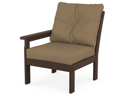 POLYWOOD® Vineyard Modular Left Arm Chair in Mahogany / Sesame