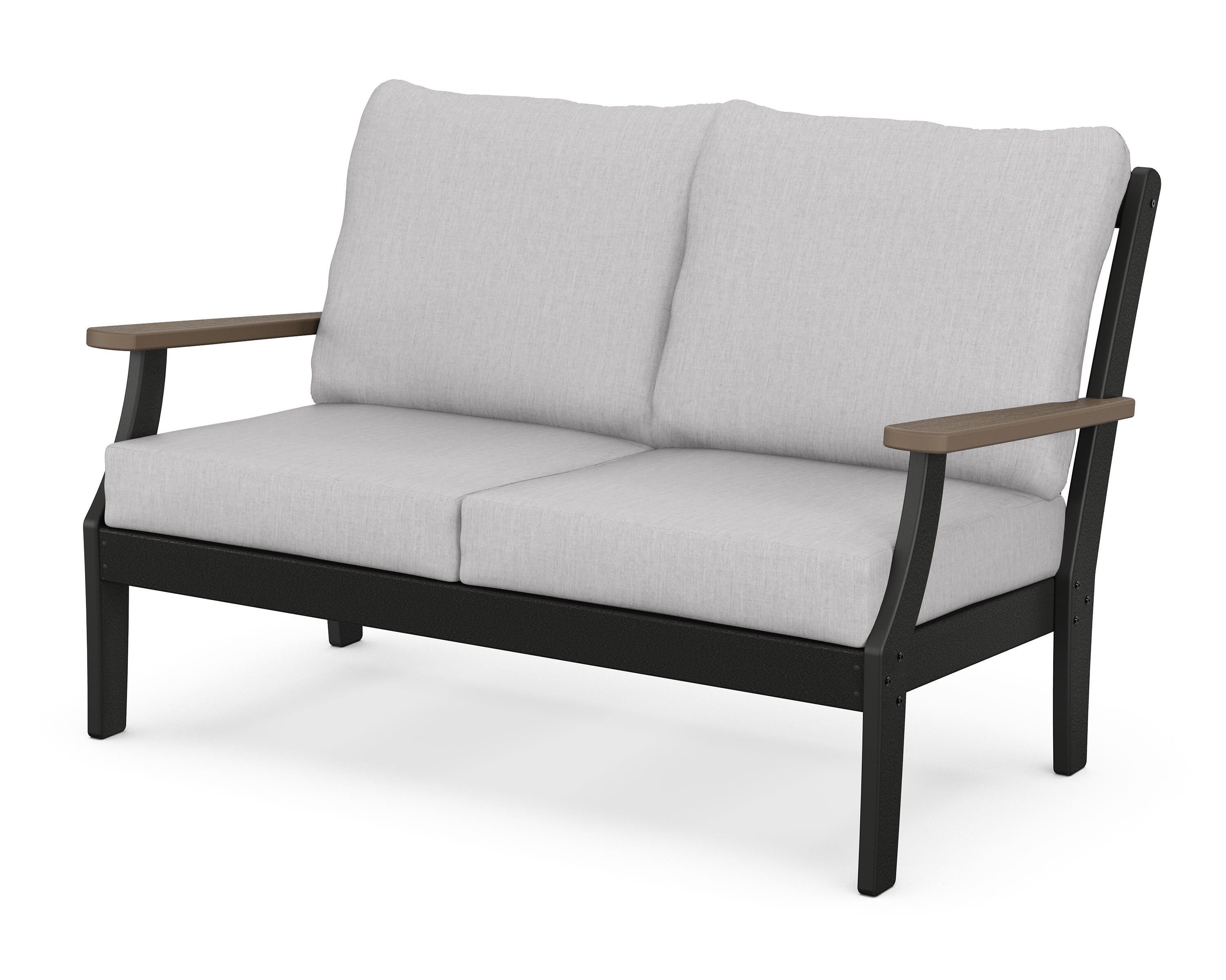 POLYWOOD® Braxton Deep Seating Loveseat in Black / Kona / Granite