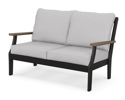 POLYWOOD® Braxton Deep Seating Loveseat in Black / Kona / Granite