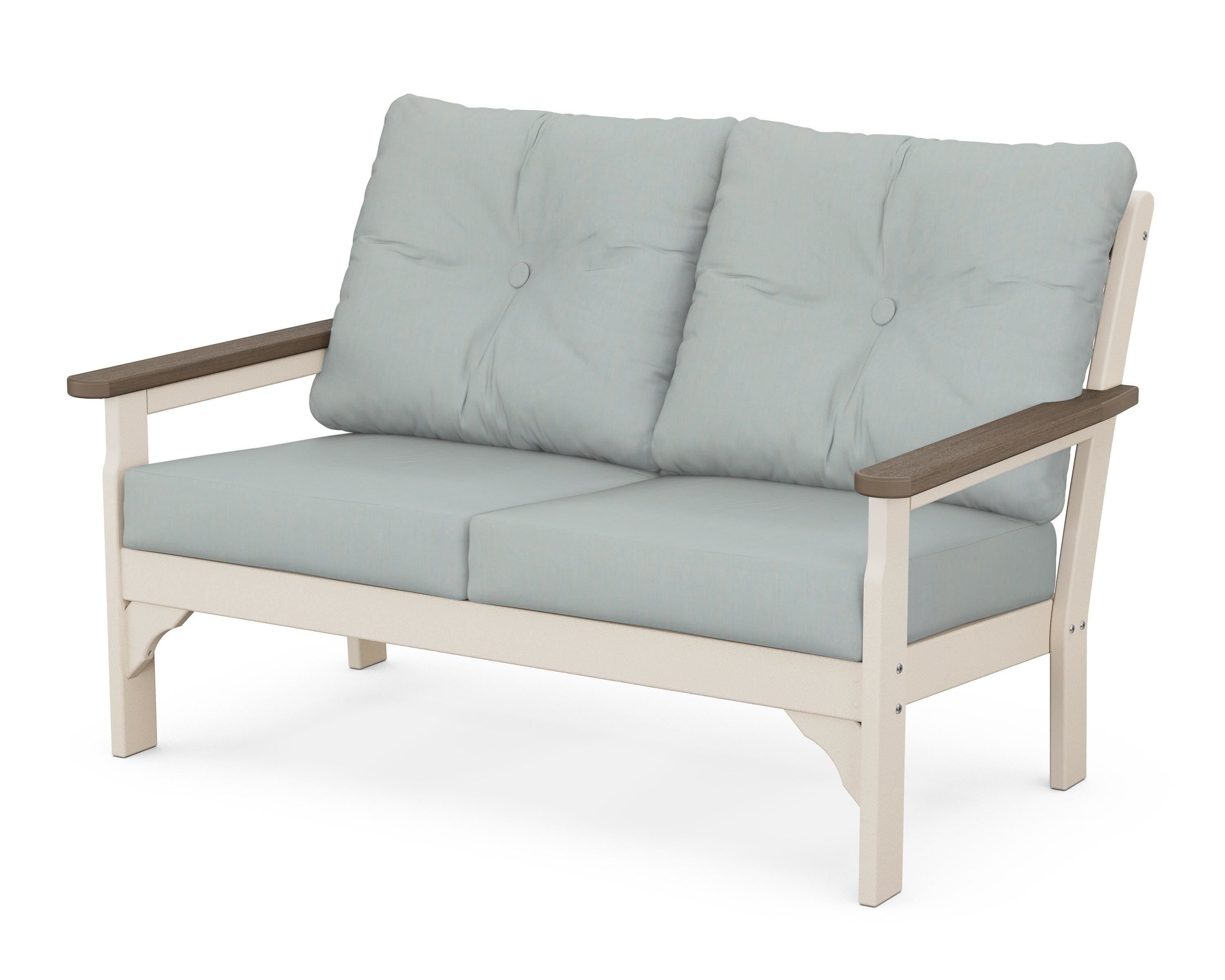 POLYWOOD® Vineyard Deep Seating Loveseat in Sand / Kona / Spa