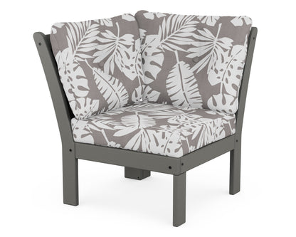 POLYWOOD® Vineyard Modular Corner Chair in Slate Grey / Leaf Grey Mist
