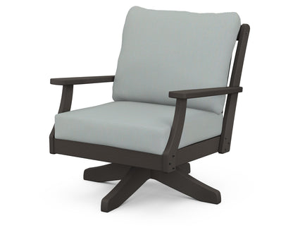 POLYWOOD® Braxton Deep Seating Swivel Chair in Vintage Coffee / Spa
