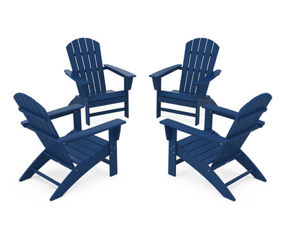 POLYWOOD® Nautical 4-Piece Adirondack Conversation Set in Navy