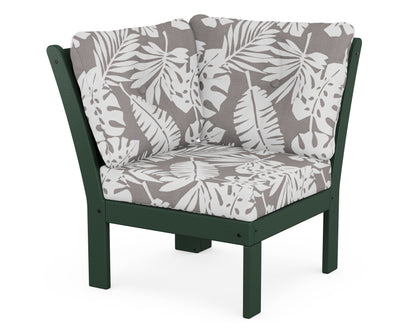 POLYWOOD® Vineyard Modular Corner Chair in Green / Leaf Grey Mist