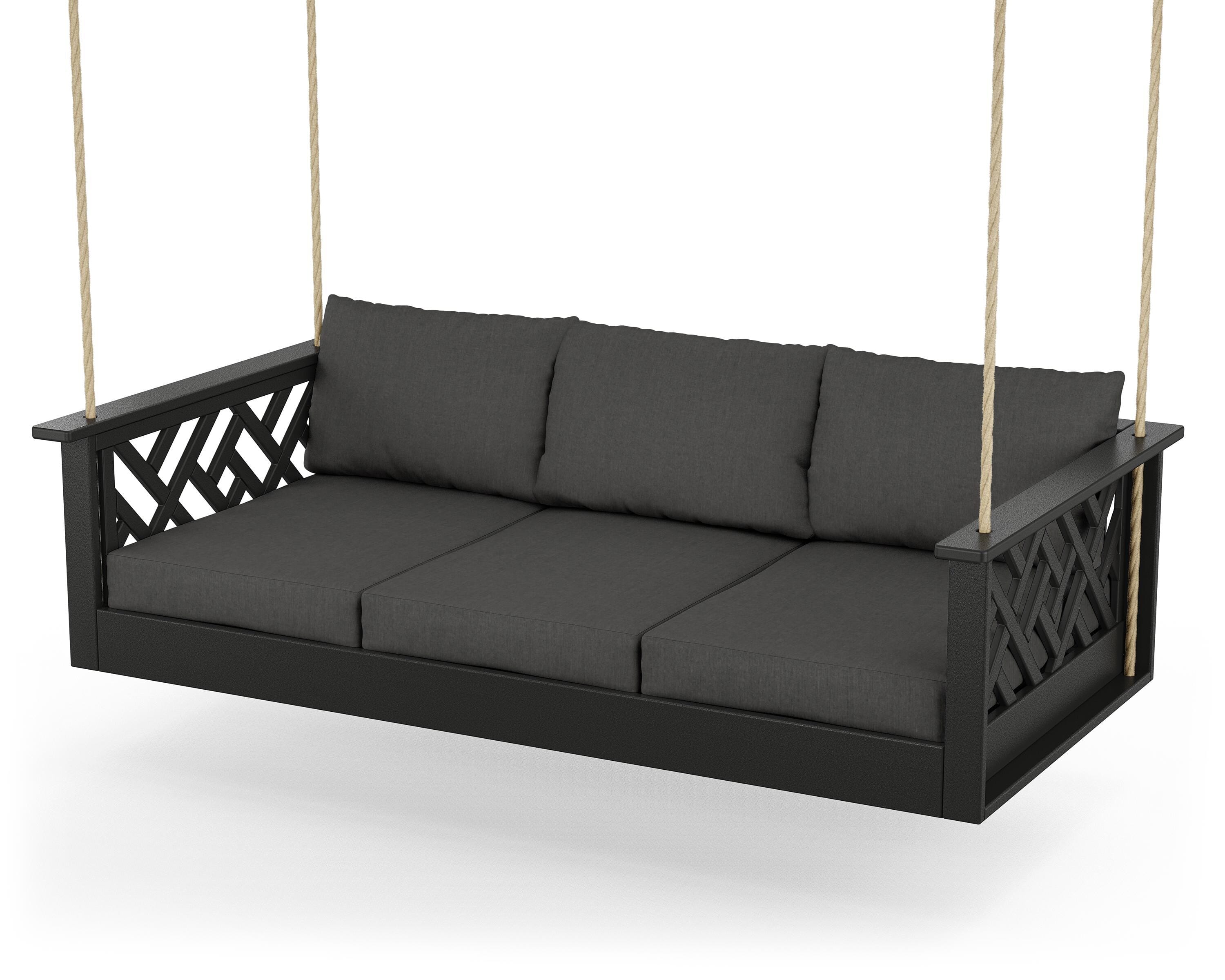 POLYWOOD® Chippendale Daybed Swing in Black / Spectrum Carbon