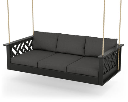 POLYWOOD® Chippendale Daybed Swing in Black / Spectrum Carbon