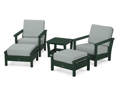 POLYWOOD® Harbour 5-Piece Deep Seating Chair Set in Green / Spa