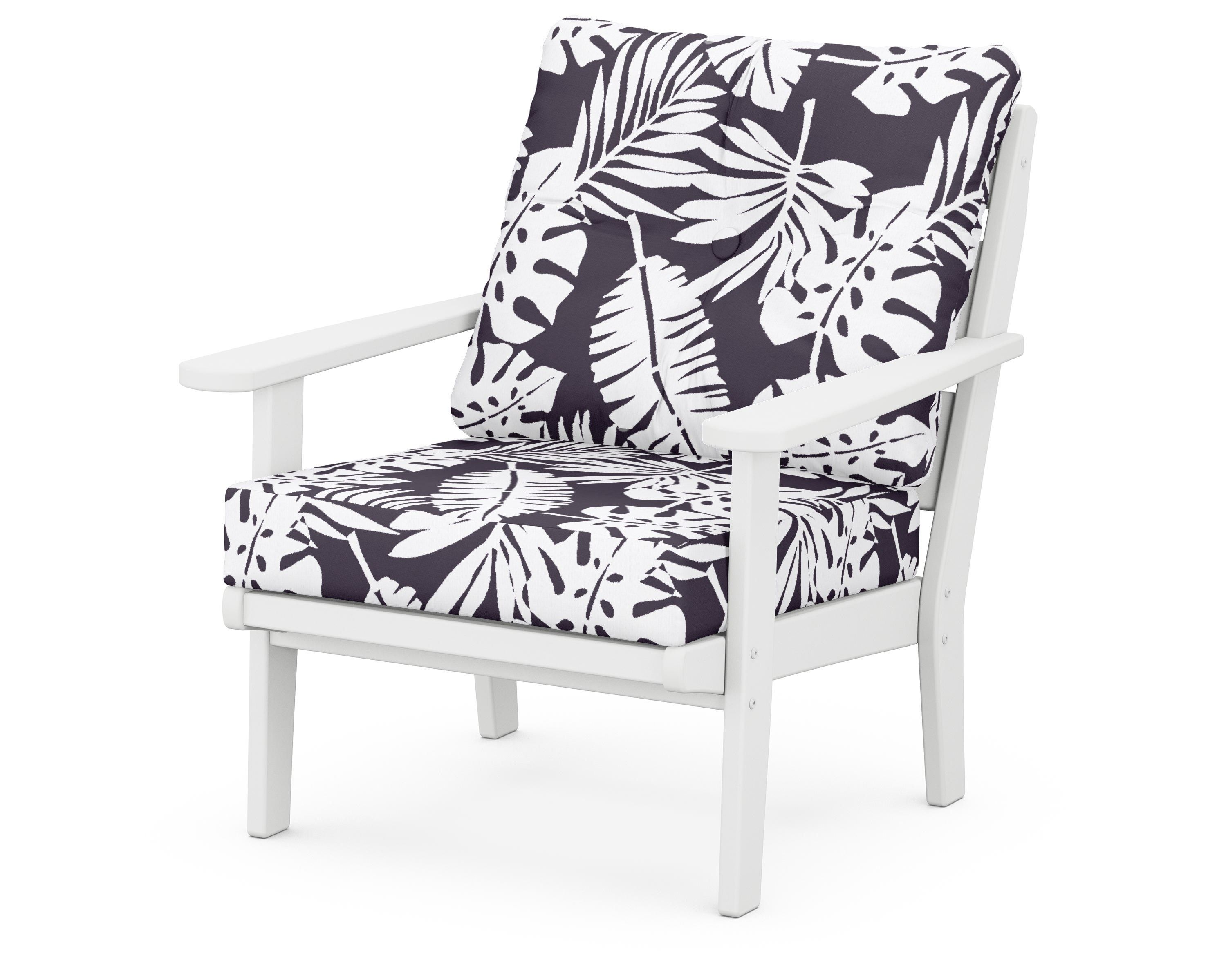 POLYWOOD® Lakeside Deep Seating Chair in White / Leaf Navy