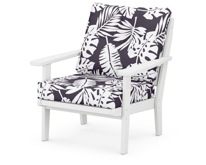 POLYWOOD® Lakeside Deep Seating Chair in White / Leaf Navy