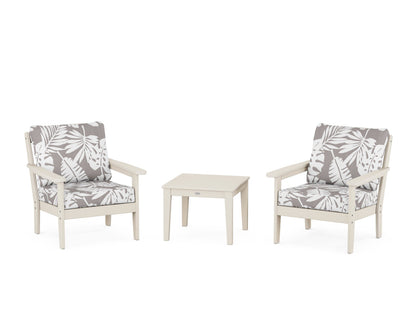 Country Living Cottage 3-Piece Deep Seating Set in Sand / Leaf Grey Mist