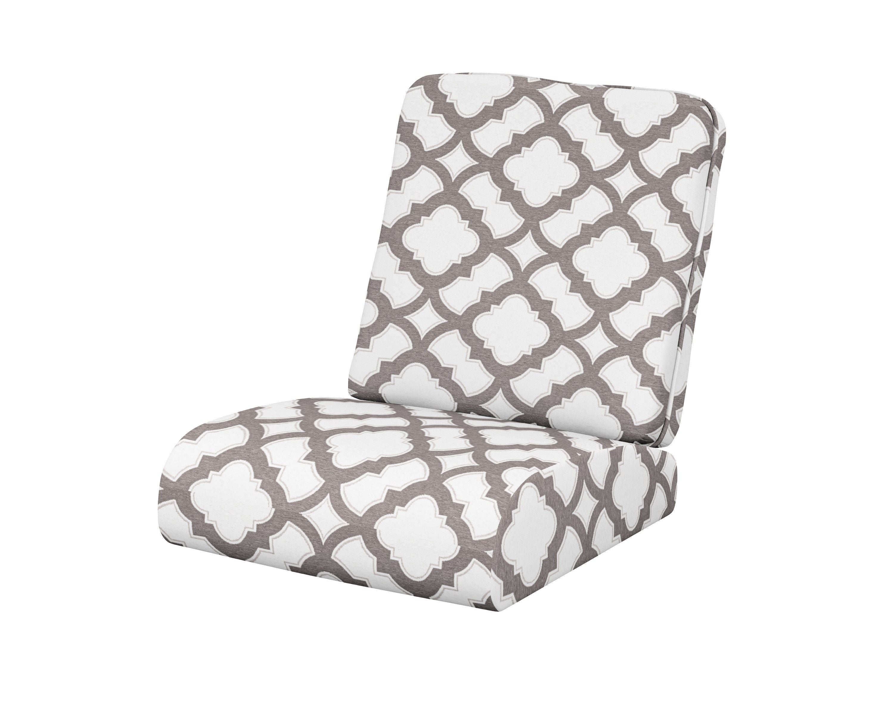 POLYWOOD® Club Seat/Back Cushion in Trellis Grey Mist