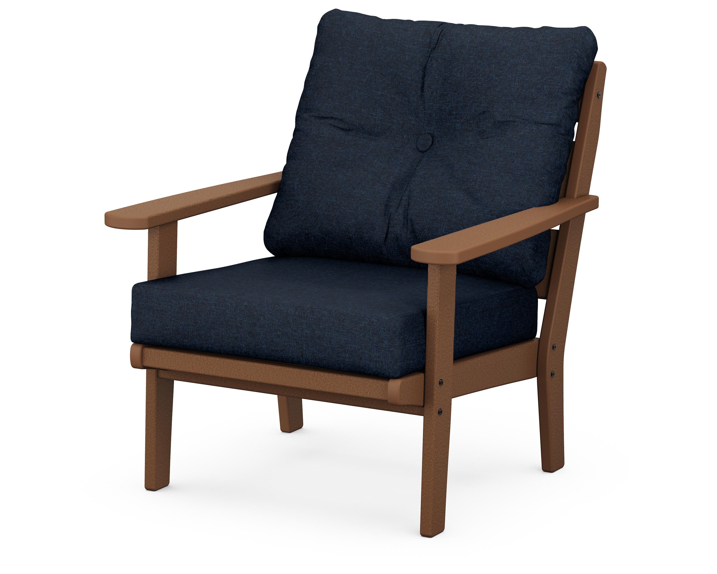 POLYWOOD® Lakeside Deep Seating Chair in Teak / Marine Indigo
