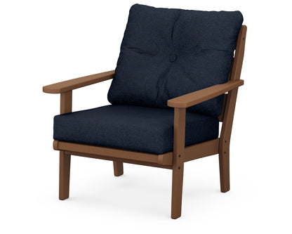 POLYWOOD® Lakeside Deep Seating Chair in Teak / Marine Indigo