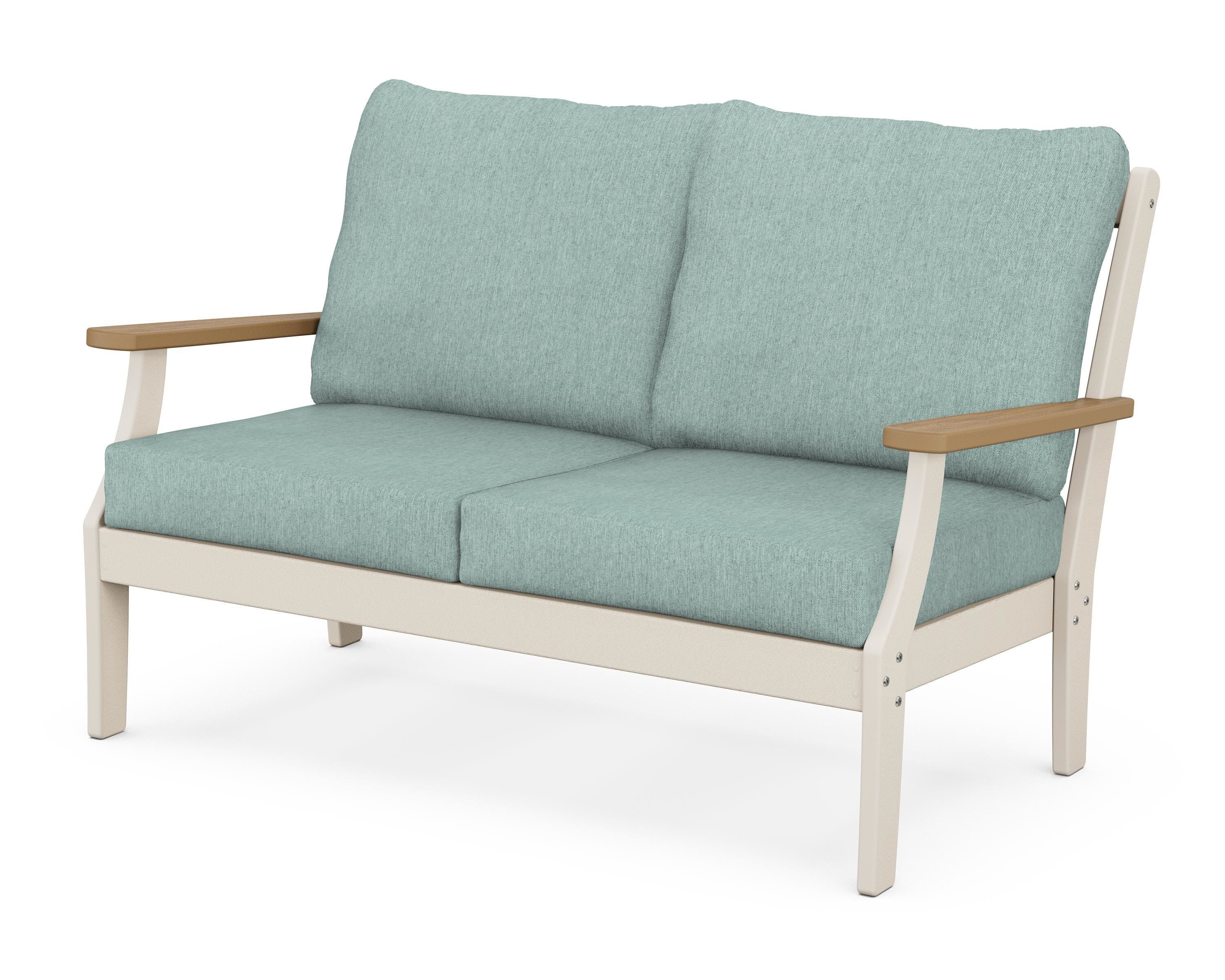 POLYWOOD® Braxton Deep Seating Loveseat in Sand / Natural / Glacier Spa