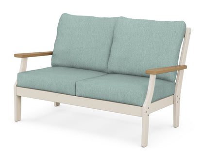 POLYWOOD® Braxton Deep Seating Loveseat in Sand / Natural / Glacier Spa