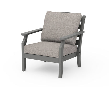 Draper James™ by  POLYWOOD® Savannah Deep Seating Chair in Slate Grey / Weathered Tweed