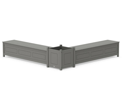 Country Living 72" Country Living L- Shaped Planter Storage Bench Set- Large in Slate Grey