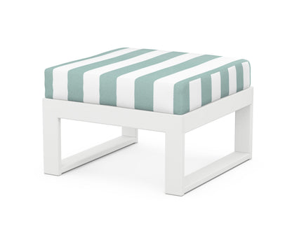 Unbranded Modular Ottoman - Modern in White / Cabana Stripe Glacier Spa