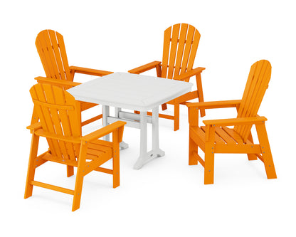 POLYWOOD® South Beach 5-Piece Dining Set with Trestle Legs in Tangerine / White