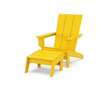 POLYWOOD® Modern Studio Adirondack Chair with Ottoman in Lemon