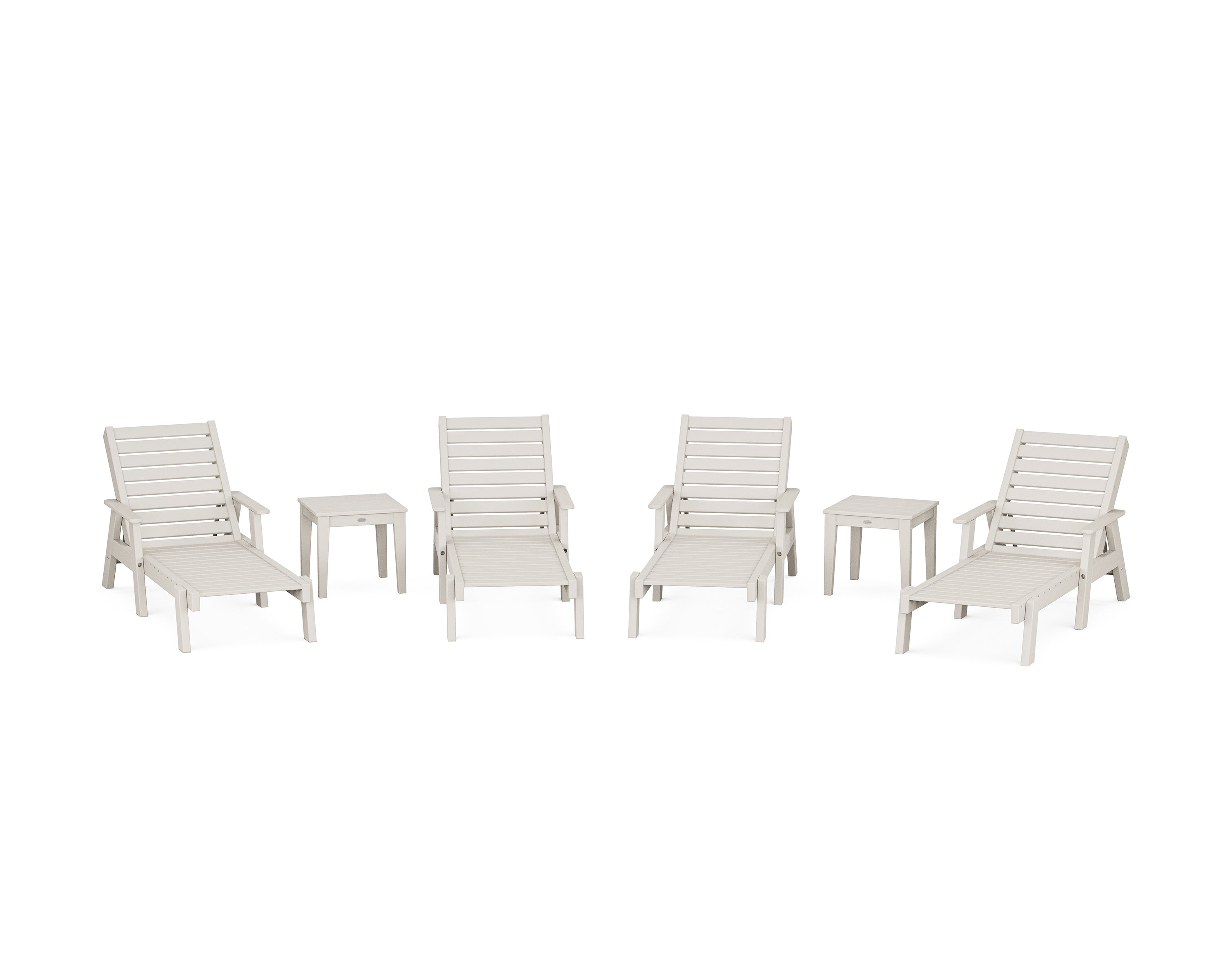 POLYWOOD® Captain Chaise 6-Piece Set with Arms in Sand