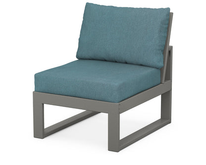 Unbranded Modular Armless Chair in Slate Grey / Ocean Teal