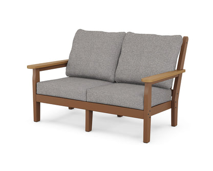 POLYWOOD® Chippendale Deep Seating Loveseat in Teak / Natural / Grey Mist