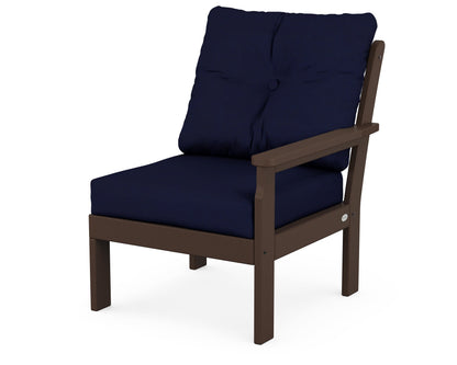 POLYWOOD® Vineyard Modular Right Arm Chair in Mahogany / Navy
