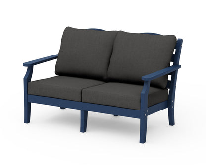 Draper James™ by  POLYWOOD® Savannah Deep Seating Loveseat in Navy / Spectrum Carbon