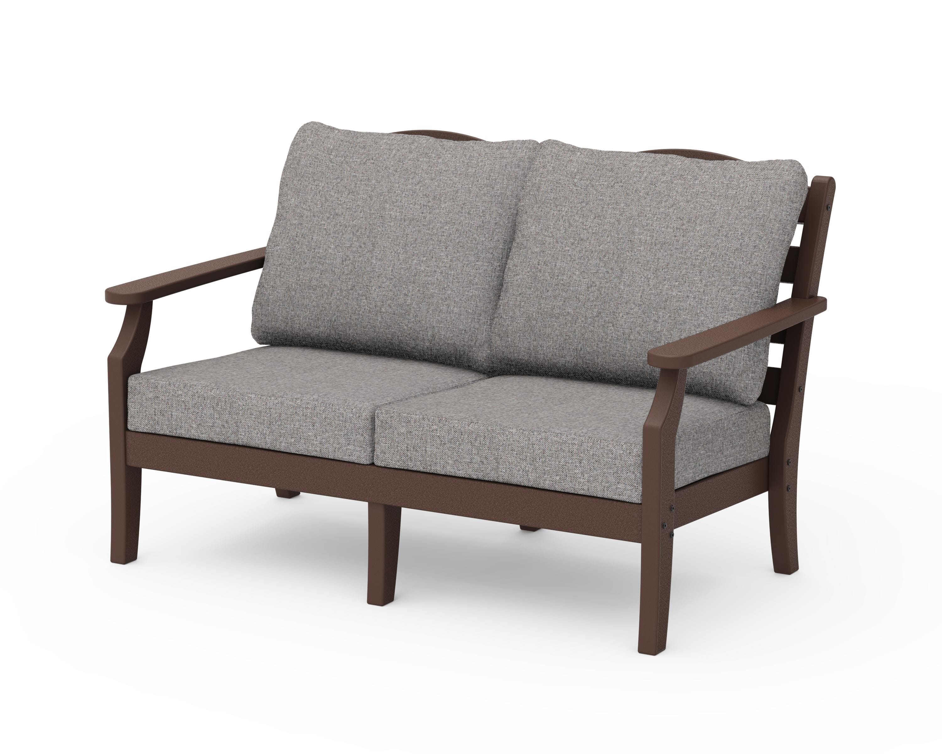 Draper James™ by  POLYWOOD® Savannah Deep Seating Loveseat in Mahogany / Grey Mist