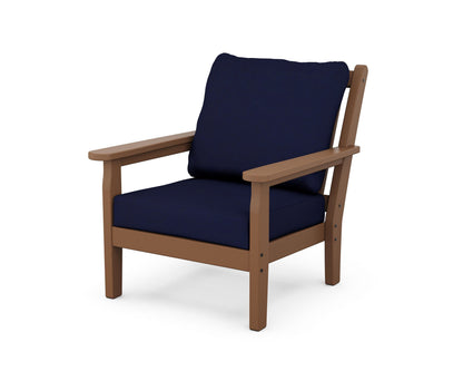 POLYWOOD® Chippendale Deep Seating Chair in Teak / Navy