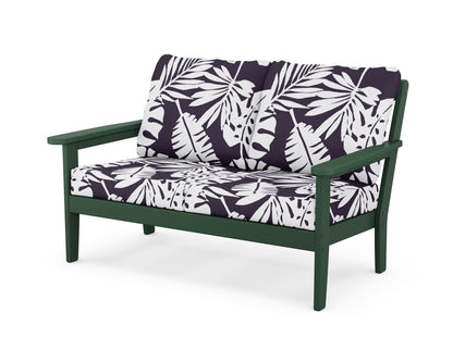 Country Living Cottage Deep Seating Loveseat in Green / Leaf Navy