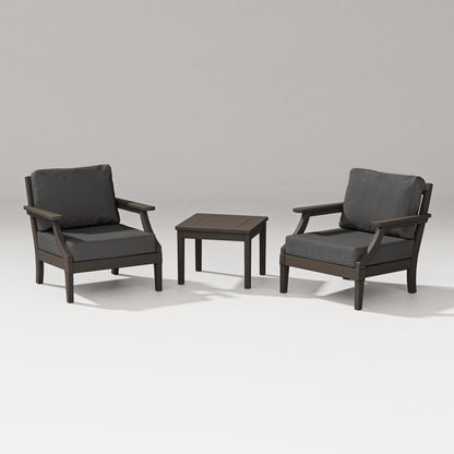 PW Designer Series Estate 3-Piece Lounge Chair Set in Vintage Coffee / Spectrum Carbon