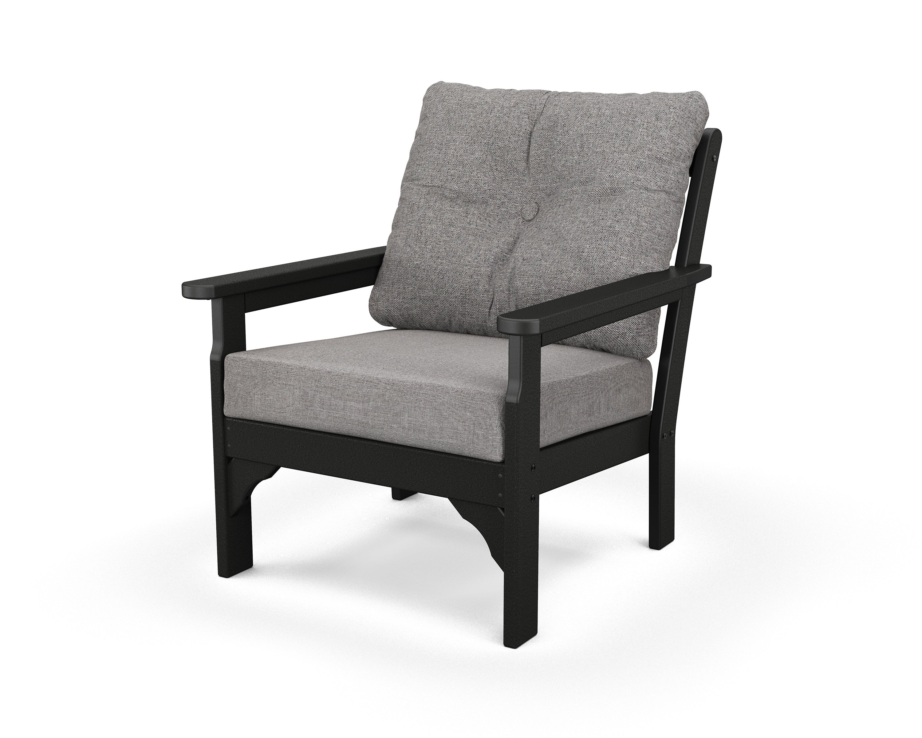 POLYWOOD® Vineyard Deep Seating Chair in Black / Grey Mist