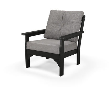 POLYWOOD® Vineyard Deep Seating Chair in Black / Grey Mist