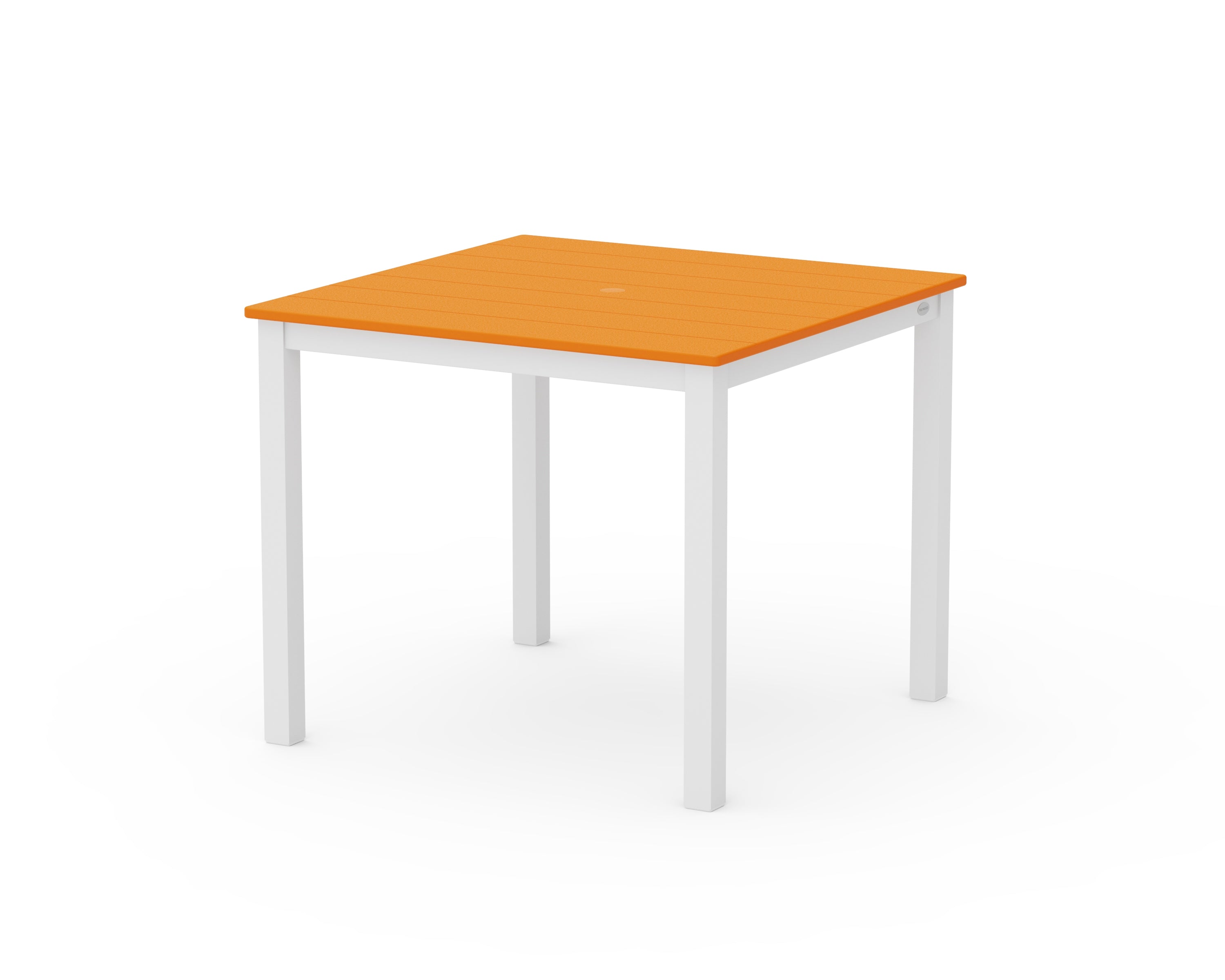 POLYWOOD® Main Street 36" x 36" Dining Table in White / Tangerine
