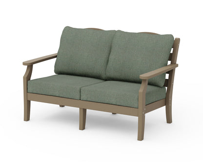 Draper James™ by  POLYWOOD® Savannah Deep Seating Loveseat in Vintage Sahara / Cast Sage