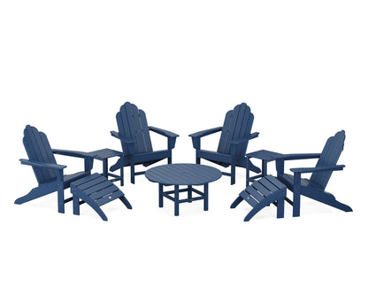 POLYWOOD® Long Island Adirondack 9-Piece Conversation Group in Navy